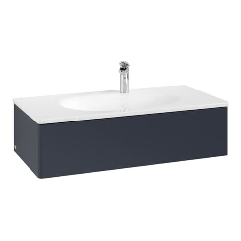 V&B Waschtischunterschrank Auszugsbeleuchtung Antao 98,8x25,6x49,3cm, o. Front, md bl. m Lac