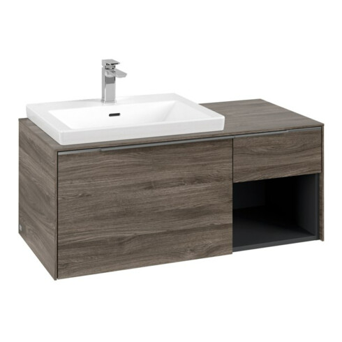 V&B Waschtischunterschrank Beck. li Subway 3.0 100,1x42,25x51,6cm, m LE/Gr AL g, st. Oa
