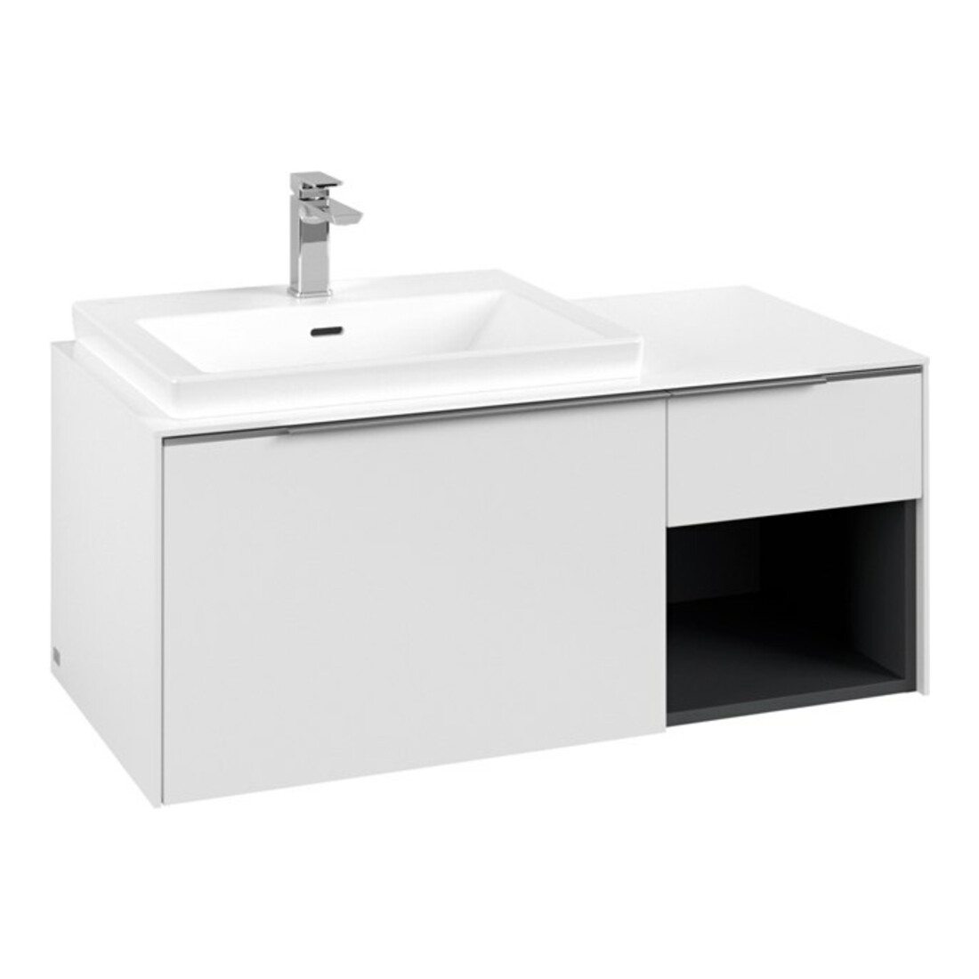 V&B Waschtischunterschrank Beck. li Subway 3.0 100,1x42,25x51,6cm, o LE/Gr AL gl, P wh.