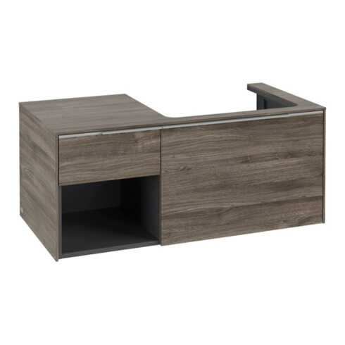 V&B Waschtischunterschrank Beck. re Subway 3.0 100,1x42,25x51,6cm, m LE/Gr AL g, st. Oa