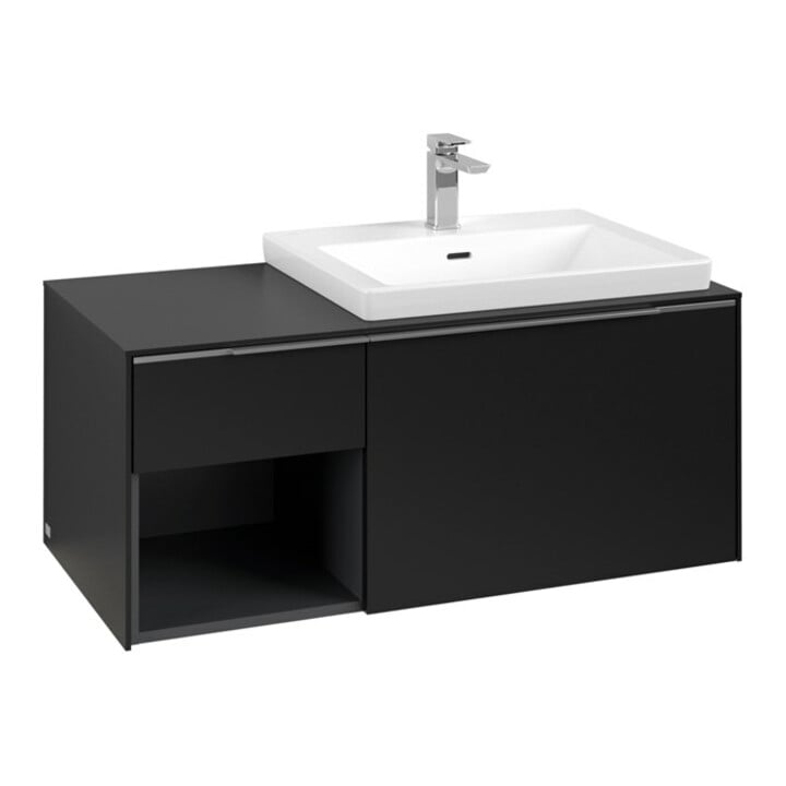 V&B Waschtischunterschrank Beck. re Subway 3.0 100,1x42,25x51,6cm, m LE/Gr AL g, vo bla