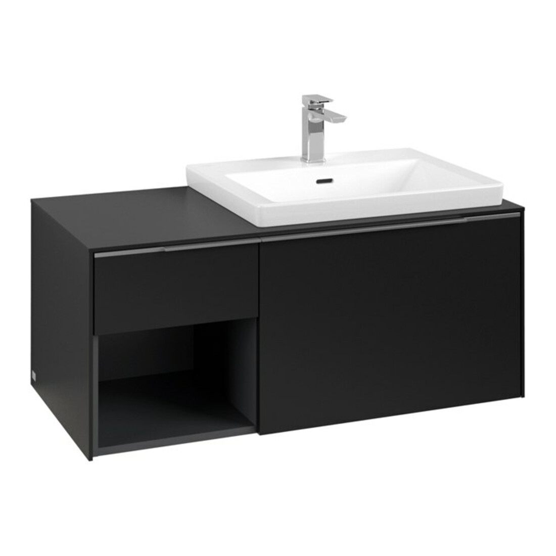 V&B Waschtischunterschrank Beck. re Subway 3.0 100,1x42,25x51,6cm, m LE/Gr AL g, vo bla