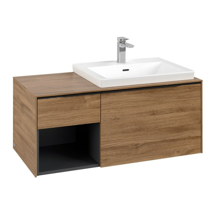 V&B Waschtischunterschrank Beck. re Subway 3.0 100,1x42,25x51,6cm, o LE/Gr vo b, Kan Oa