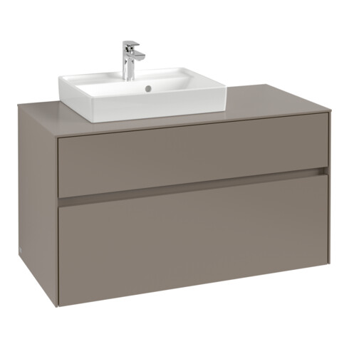 V&B Waschtischunterschrank Collaro 100x54,8x50cm, Waschtisch links, taupe