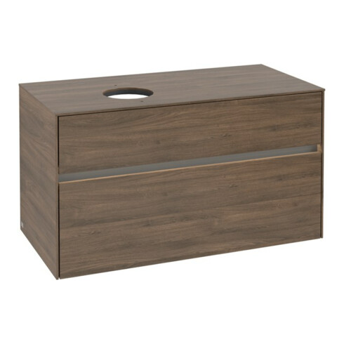 V&B Waschtischunterschrank Collaro 100x54,8x50cm, WT l, LED 7,3 W, Ariz. Oa