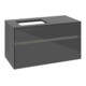 V&B Waschtischunterschrank Collaro 100x54,8x50cm, WT l, LED 7,3 W, glo Gr-1