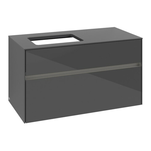 V&B Waschtischunterschrank Collaro 100x54,8x50cm, WT l, LED 7,3 W, glo Gr