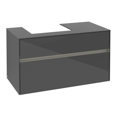 V&B Waschtischunterschrank Collaro 100x54,8x50cm, WT l, LED 7,3 W, glo Gr