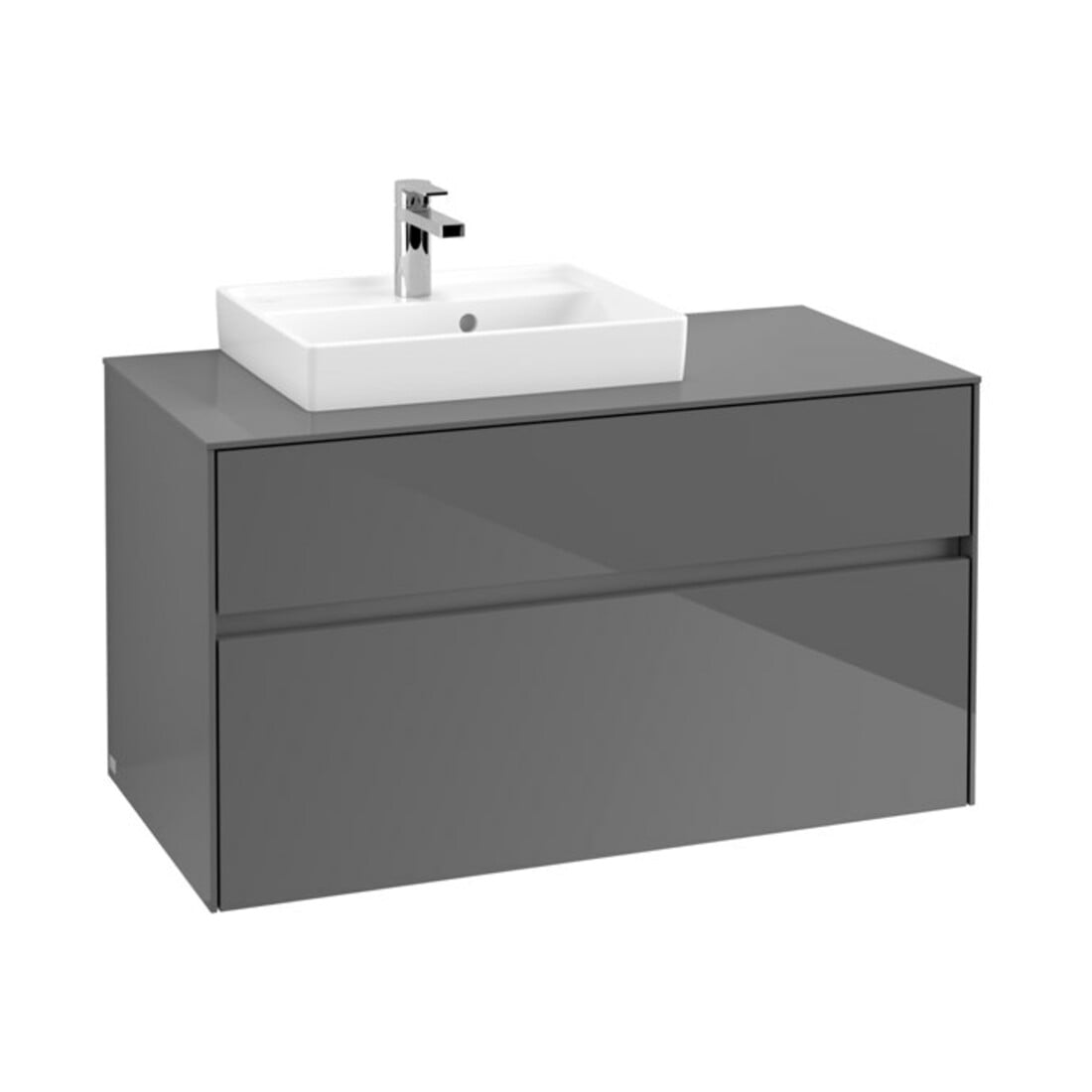 V&B Waschtischunterschrank Collaro 100x54,8x50cm, WT l, LED 7,3 W, glo Gr