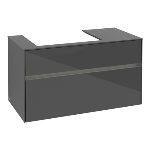 V&B Waschtischunterschrank Collaro 100x54,8x50cm, WT l, LED 7,3 W, glo Gr