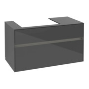 V&B Waschtischunterschrank Collaro 100x54,8x50cm, WT l, LED 7,3 W, glo Gr