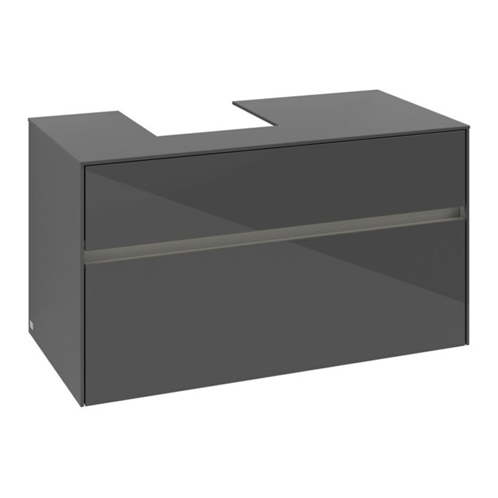 V&B Waschtischunterschrank Collaro 100x54,8x50cm, WT l, LED 7,3 W, glo Gr
