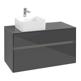 V&B Waschtischunterschrank Collaro 100x54,8x50cm, WT l, LED 7,3 W, glo Gr