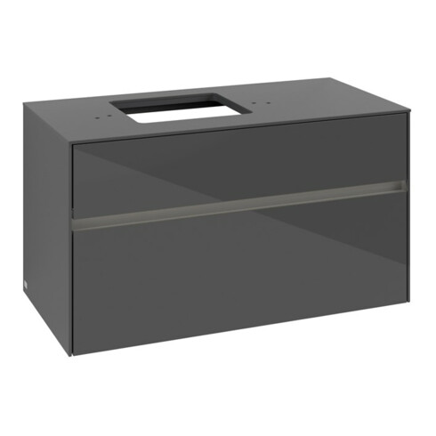 V&B Waschtischunterschrank Collaro 100x54,8x50cm, WT l, LED 7,3 W, glo Gr