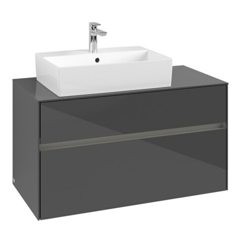 V&B Waschtischunterschrank Collaro 100x54,8x50cm, WT l, LED 7,3 W, glo Gr