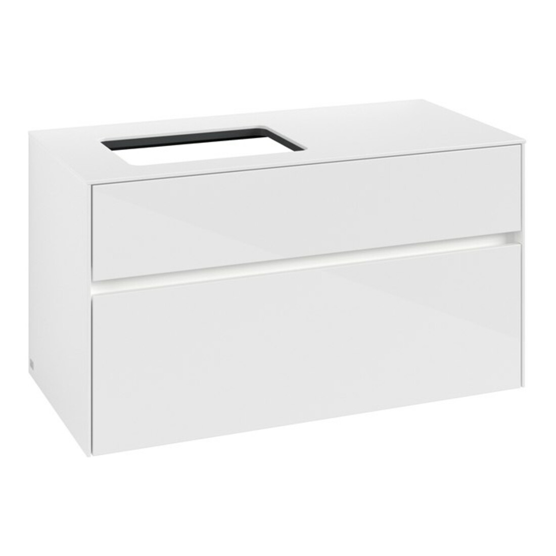 V&B Waschtischunterschrank Collaro 100x54,8x50cm, WT l, LED 7,3 W, glo wh.