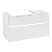 V&B Waschtischunterschrank Collaro 100x54,8x50cm, WT l, LED 7,3 W, glo wh.