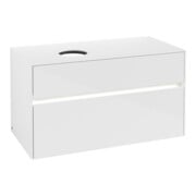 V&B Waschtischunterschrank Collaro 100x54,8x50cm, WT l, LED 7,3 W, glo wh.-3