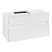 V&B Waschtischunterschrank Collaro 100x54,8x50cm, WT l, LED 7,3 W, glo wh.