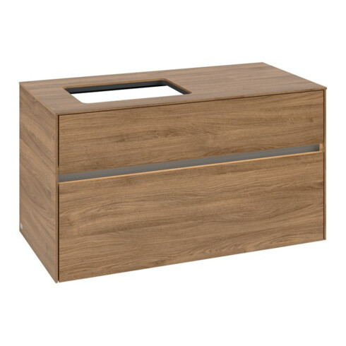 V&B Waschtischunterschrank Collaro 100x54,8x50cm, WT l, LED 7,3 W, Kan Oa