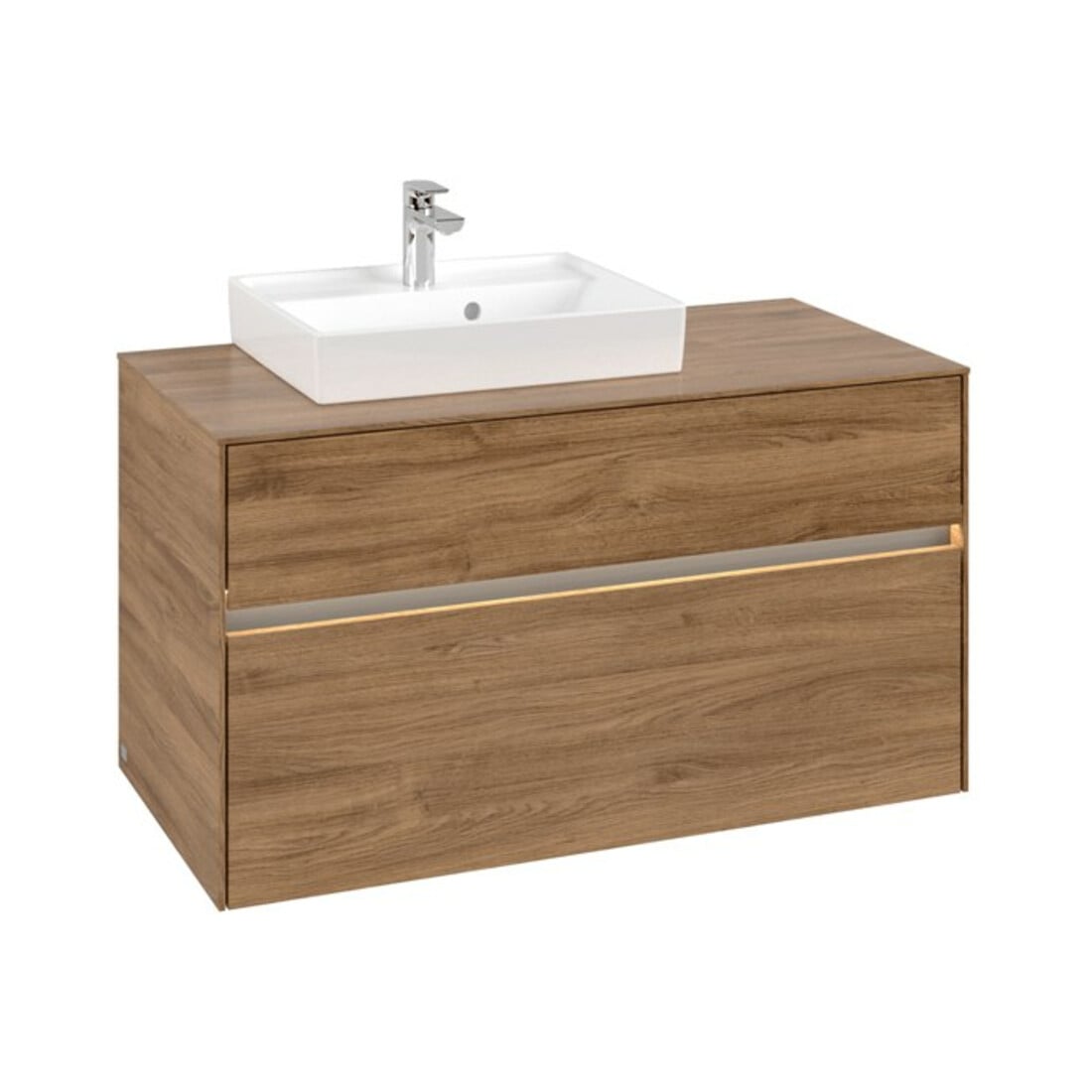 V&B Waschtischunterschrank Collaro 100x54,8x50cm, WT l, LED 7,3 W, Kan Oa