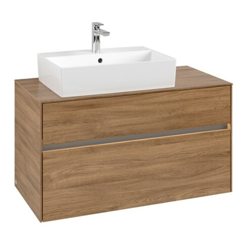 V&B Waschtischunterschrank Collaro 100x54,8x50cm, WT l, LED 7,3 W, Kan Oa