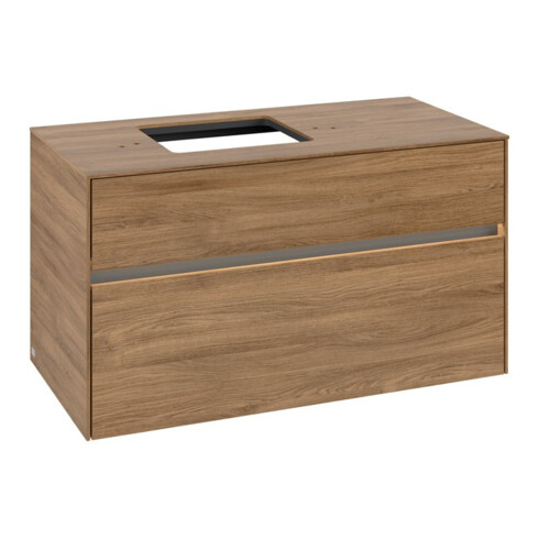 V&B Waschtischunterschrank Collaro 100x54,8x50cm, WT l, LED 7,3 W, Kan Oa