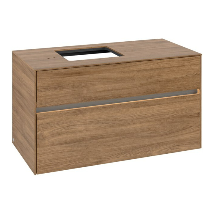 V&B Waschtischunterschrank Collaro 100x54,8x50cm, WT l, LED 7,3 W, Kan Oa