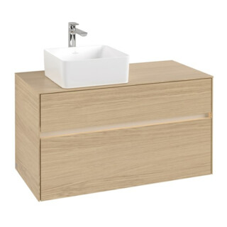 V&B Waschtischunterschrank Collaro 100x54,8x50cm, WT l, LED 7,3 W, Nord Oa