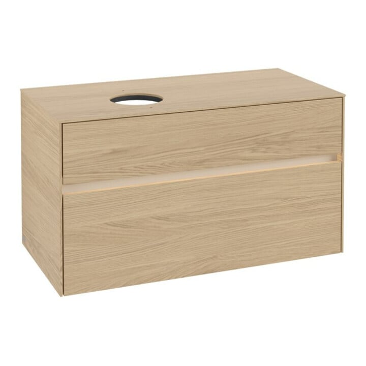 V&B Waschtischunterschrank Collaro 100x54,8x50cm, WT l, LED 7,3 W, Nord Oa