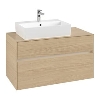 V&B Waschtischunterschrank Collaro 100x54,8x50cm, WT l, LED 7,3 W, Nord Oa