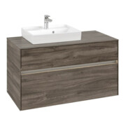 V&B Waschtischunterschrank Collaro 100x54,8x50cm, WT l, LED 7,3 W, st. Oa