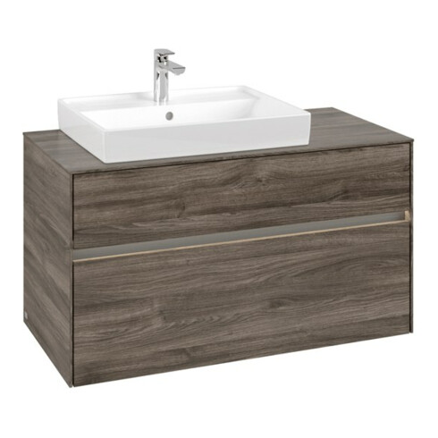 V&B Waschtischunterschrank Collaro 100x54,8x50cm, WT l, LED 7,3 W, st. Oa