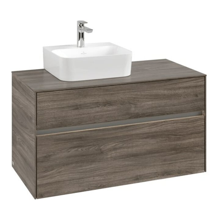 V&B Waschtischunterschrank Collaro 100x54,8x50cm, WT l, LED 7,3 W, st. Oa