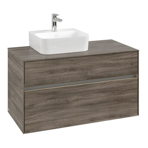 V&B Waschtischunterschrank Collaro 100x54,8x50cm, WT l, LED 7,3 W, st. Oa