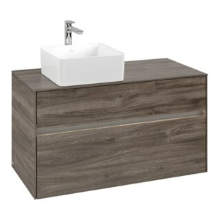 V&B Waschtischunterschrank Collaro 100x54,8x50cm, WT l, LED 7,3 W, st. Oa