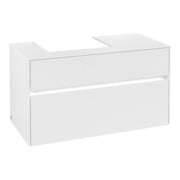 V&B Waschtischunterschrank Collaro 100x54,8x50cm, WT l, LED 7,3 W, wh. ma-3