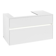 V&B Waschtischunterschrank Collaro 100x54,8x50cm, WT l, LED 7,3 W, wh. ma