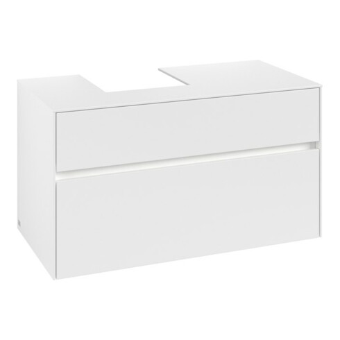 V&B Waschtischunterschrank Collaro 100x54,8x50cm, WT l, LED 7,3 W, wh. ma