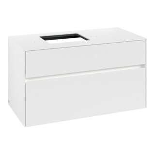 V&B Waschtischunterschrank Collaro 100x54,8x50cm, WT l, LED 7,3 W, wh. ma