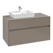 V&B Waschtischunterschrank Collaro 100x54,8x50cm, WT l, LED 7,3 W, wh. Oa