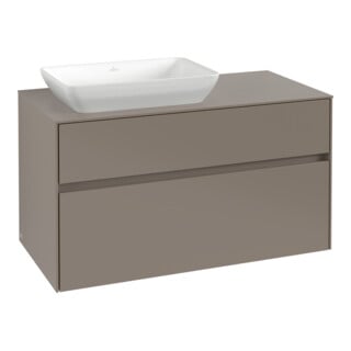 V&B Waschtischunterschrank Collaro 100x54,8x50cm, WT l, LED 7,3 W, wh. Oa