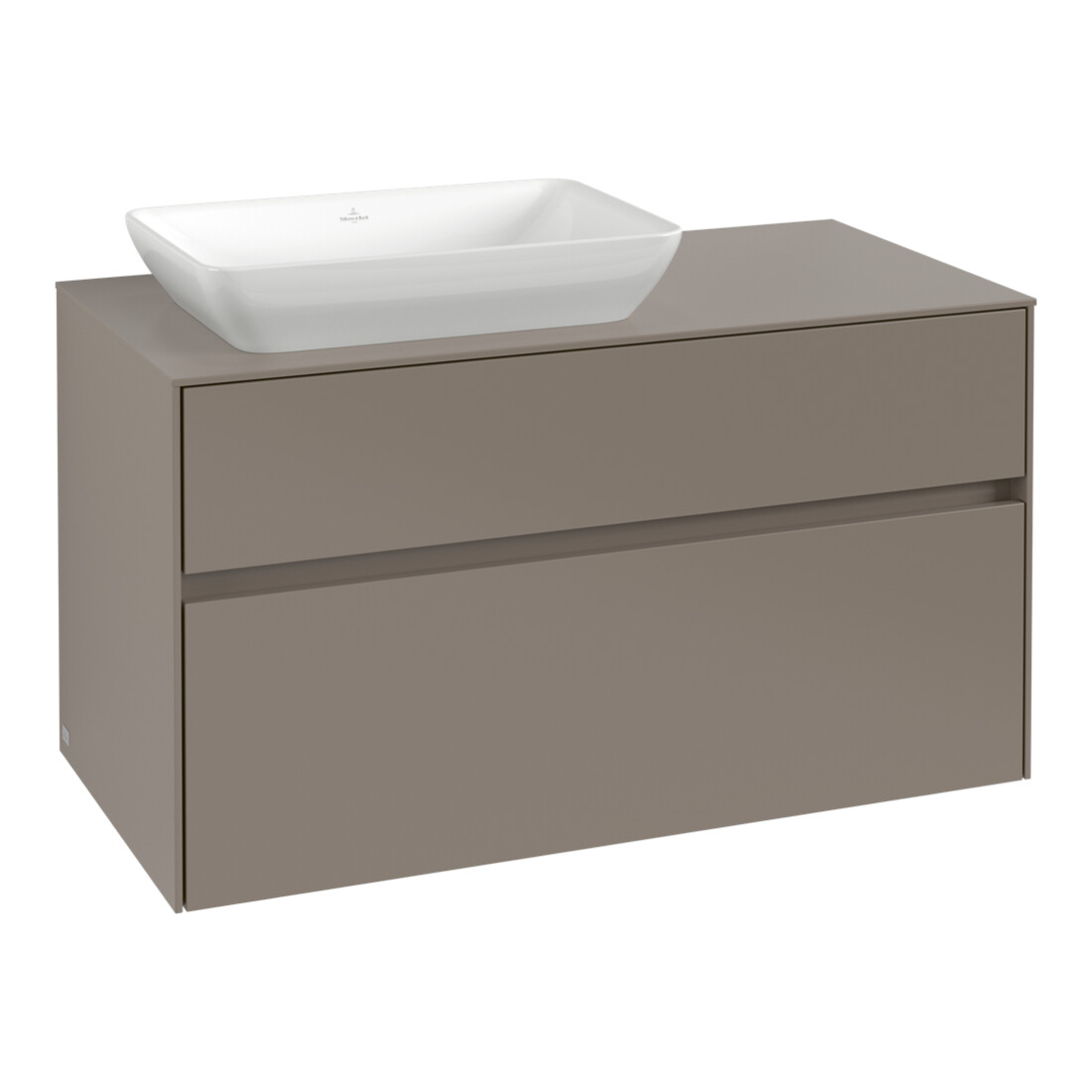 V&B Waschtischunterschrank Collaro 100x54,8x50cm, WT l, LED 7,3 W, wh. Oa