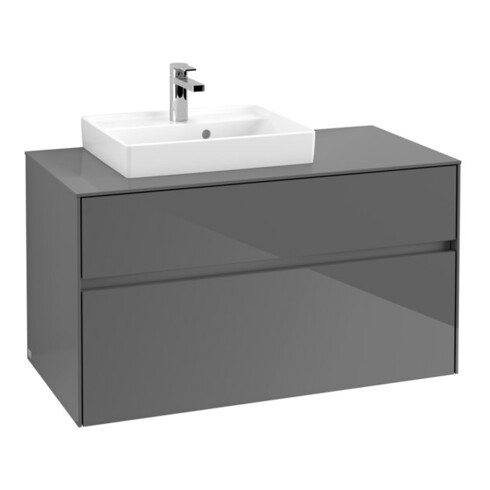V&B Waschtischunterschrank Collaro 100x54,8x50cm, WT links, glossy grey