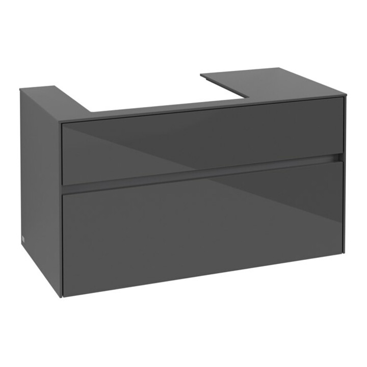 V&B Waschtischunterschrank Collaro 100x54,8x50cm, WT links, glossy grey
