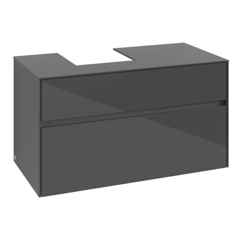 V&B Waschtischunterschrank Collaro 100x54,8x50cm, WT links, glossy grey