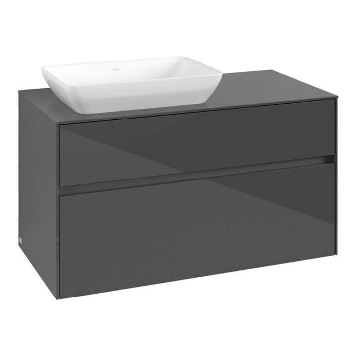 V&B Waschtischunterschrank Collaro 100x54,8x50cm, WT links, glossy grey