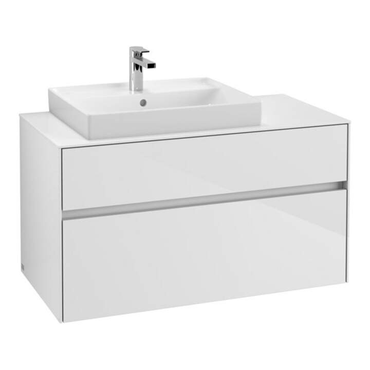 V&B Waschtischunterschrank Collaro 100x54,8x50cm, WT links, glossy white