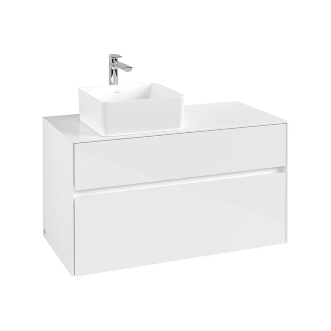 V&B Waschtischunterschrank Collaro 100x54,8x50cm, WT links, Glossy White