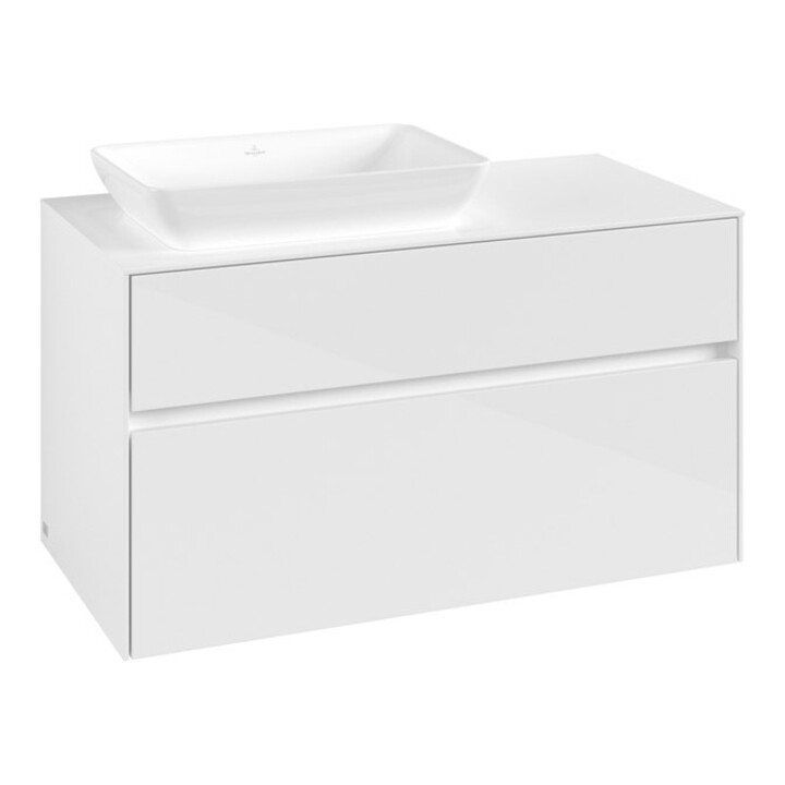 V&B Waschtischunterschrank Collaro 100x54,8x50cm, WT links, glossy white